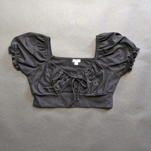 Garage Puffy Sleeve Cropped Top size : P/S